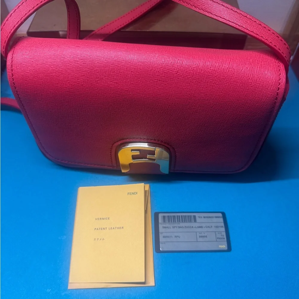 Fendi Red Crossbody Bag with Gold Accent - Picture 15 of 16